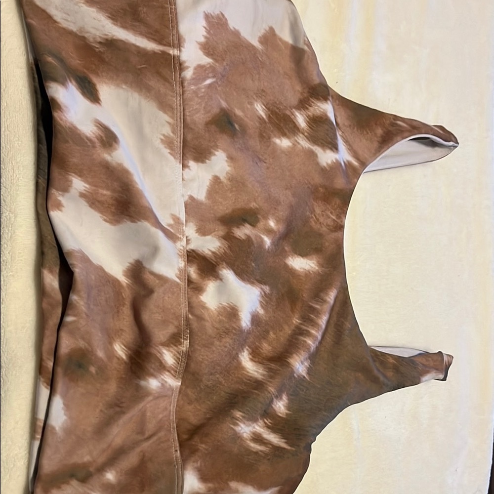 Brown and White Tie-Dye Sports Bra